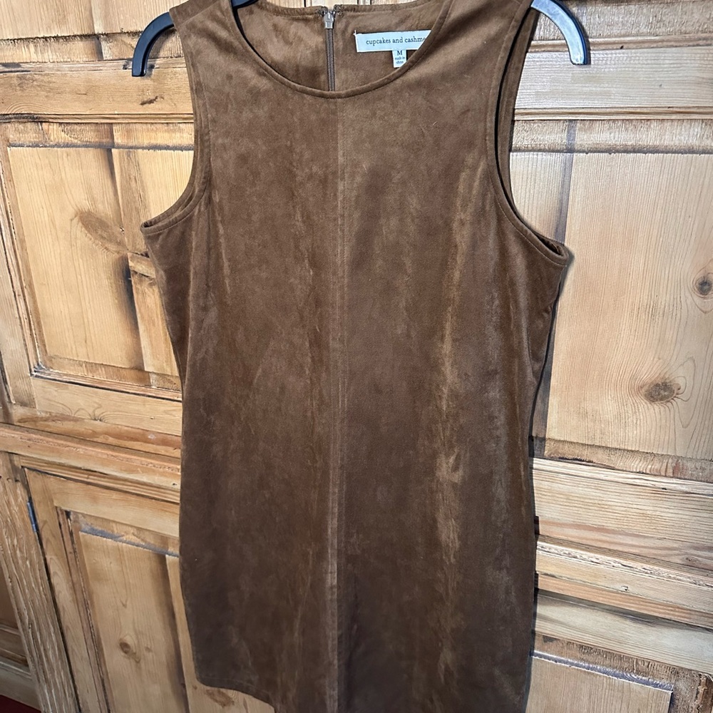 Cupcakes & Cashmere Brown Sleeveless Sheath Mini Dress